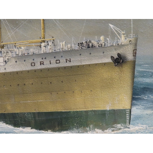 167 - δ ROBERT G. LLOYD (BRITISH, B. 1969)
Orient Lines 'Orion' pictured in the South China Sea in heavy w... 