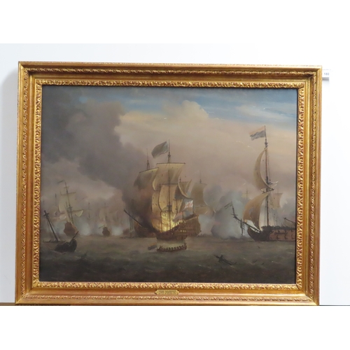 180 - ATTRIBUTED TO ISAAC SAILMAKER (DUTCH, C. 1633-1721)
Battle of Solebay, May 28th 1672
Oil on canvas
2... 