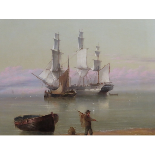 24 - HENRY REDMORE (BRITISH, 1820-1887)
Shipping in calm waters
Signed and dated 'H REDMORE 1869' (lower ... 