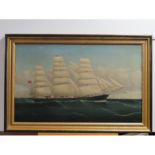 26 - FREDERICK J. TUDGAY (BRITISH, 1841-1921)
The wool clipper 'Samuel Plimsoll' in full sail
Signed and ... 