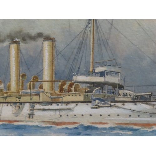 274 - FRANK WATSON WOOD (BRITISH 1862-1953)
H.M.S. 'St. George' off Portsmouth
Signed and dated 'Frank Woo... 