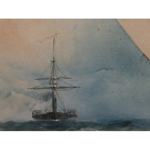 111 - ATTRIBUTED TO CHARLES TAYLOR (BRITISH, 1841-1883)
A customs cutter approaching a channel packet off ... 