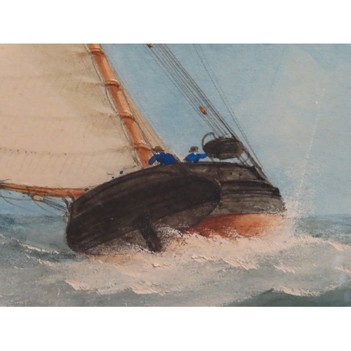 111 - ATTRIBUTED TO CHARLES TAYLOR (BRITISH, 1841-1883)
A customs cutter approaching a channel packet off ... 