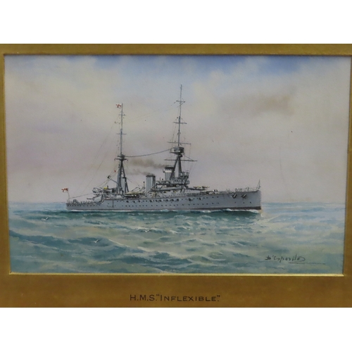 279 - VINCENZO D'ESPOSITO (ITALIAN, 1886-1946)
H.M. Ships 'Good Hope', 'Inflexible' and 'Cornwall'; 'Sandf... 