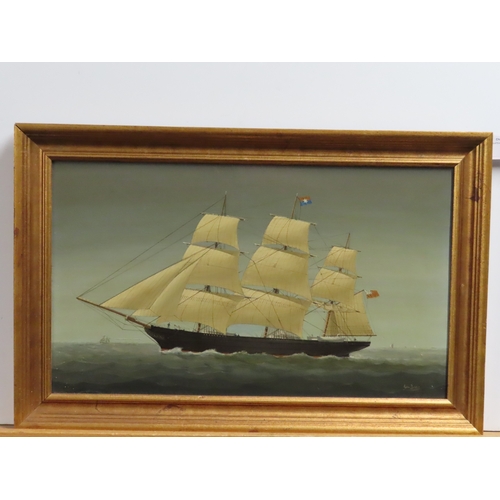 28 - δ LEONARD JOHN PEARCE (JOHN BOWER) (BRITISH, 1932-2018)
Clipper ship 'Ethiopian'
Signed 'John Bower'... 