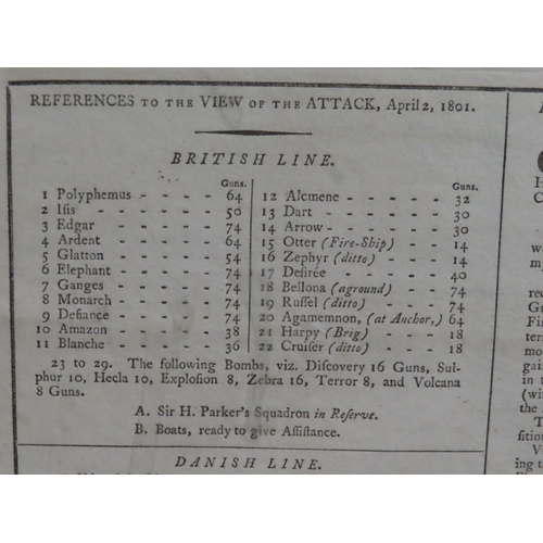 198 - FAIRBURN’S PLAN OF PARKER AND NELSON’S VICTORY BEFORE COPENHAGEN, 1801
a broadside engraved plan of ... 