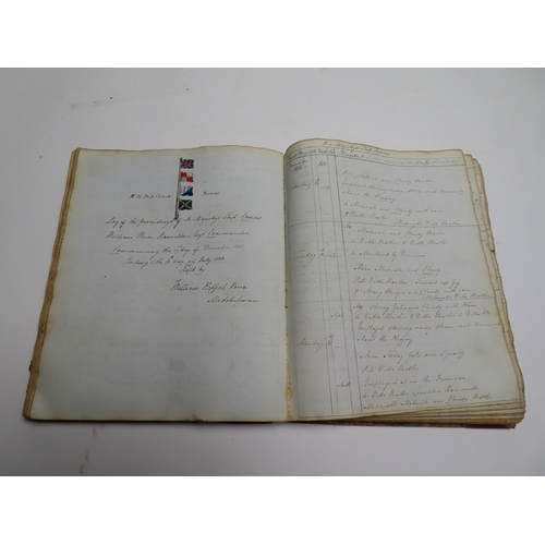 252 - A MIDSHIPMAN'S JOURNAL FOR VARIOUS R.N. SHIPS, 1828-1834 
by William Keppel Vaux. Log of the followi... 