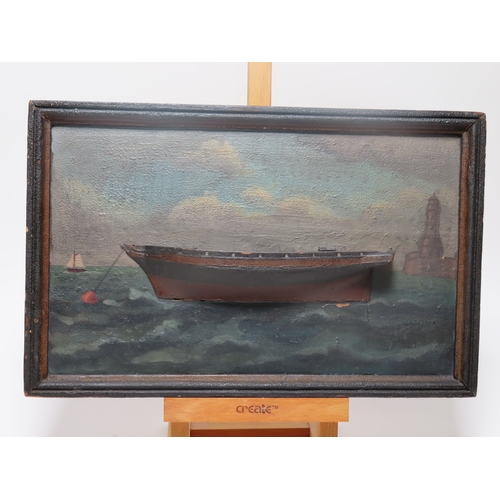 2 - A HALF MODEL FOR A WHITBY COBLE, CIRCA 1900
the 13in. hull carved and hollowed from the solid with s... 