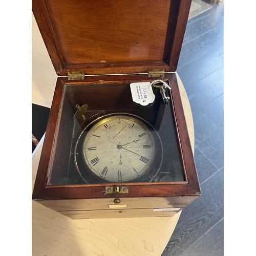 345 - Ø AN EIGHT-DAY MARINE CHRONOMETER PROBABLY BY R. & W. ROSKELL AND RETAILED BY J.G. FAIERS, LONDON, C... 