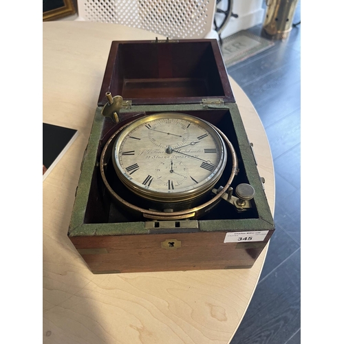 345 - Ø AN EIGHT-DAY MARINE CHRONOMETER PROBABLY BY R. & W. ROSKELL AND RETAILED BY J.G. FAIERS, LONDON, C... 