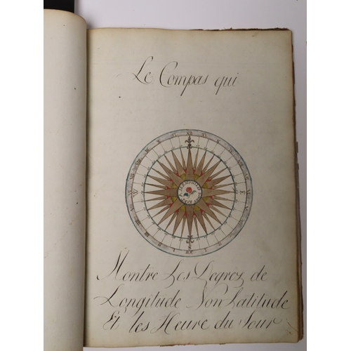 233 - CADET'S WORKBOOK BY PHILIPE ROUET, CIRCA 1787
with 29 hand-coloured drawings of ships (of varying si... 