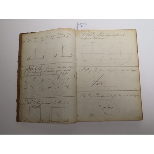 233 - CADET'S WORKBOOK BY PHILIPE ROUET, CIRCA 1787
with 29 hand-coloured drawings of ships (of varying si... 