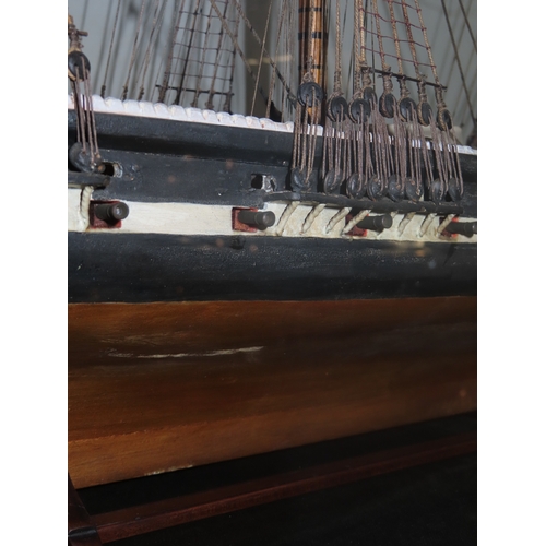 247 - A GOOD 19TH CENTURY CARPENTER'S SHIP MODEL FOR THE ILL-FATED CADET SHIP H.M.S. EURYDICE [1842] LOST ... 