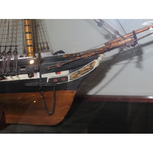 247 - A GOOD 19TH CENTURY CARPENTER'S SHIP MODEL FOR THE ILL-FATED CADET SHIP H.M.S. EURYDICE [1842] LOST ... 