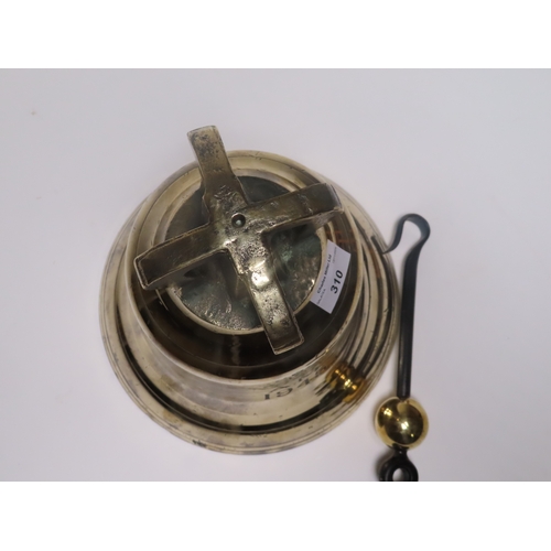 310 - AN AIR MINISTRY RAF SCRAMBLE BELL, 1945
cast in silvered bell metal with moulded rim and shoulder, i... 