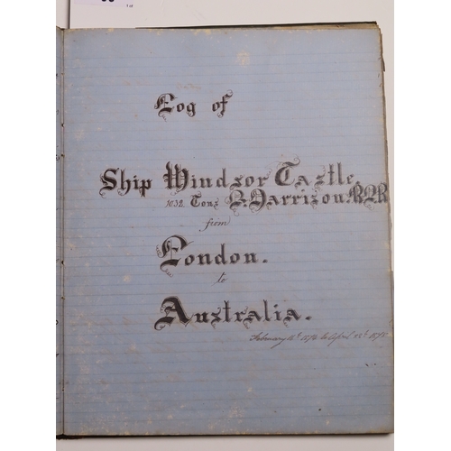 56 - A MIDSHIPMAN JOURNAL FOR LONDON-AUSTRALIA S.V. SUPERB , CIRCA 1878
kept by D.W. Barker between 1878-... 