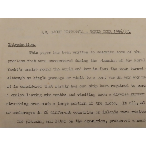 260 - A COLLECTION OF MATERIAL FROM PRINCE PHILIP'S CIRCUMNAVIGATION TOUR ABOARD H.M.Y. BRITANNIA, 1956-19... 