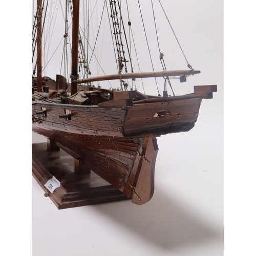 224 - A 1:32 SCALE SHIP MODEL OF H.M. SCHOONER PICKLE [1800]
with 24in. planked and pinned hull, planked d... 