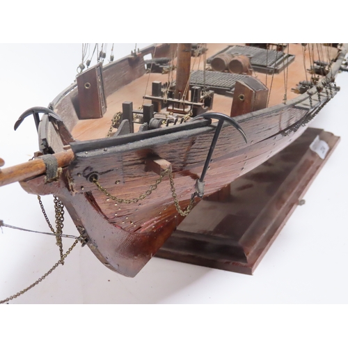 224 - A 1:32 SCALE SHIP MODEL OF H.M. SCHOONER PICKLE [1800]
with 24in. planked and pinned hull, planked d... 