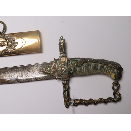 204 - Ø AN UNRECORDED £50 LLOYDS PATRIOTIC FUND SWORD PRESENTED TO Lt JAMES KEARNEY WHITE OF H.M.S. BEAVER... 