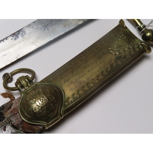 206 - A SCIMITAR PRESENTED TO CAPTAIN JAMES KEARNEY WHITE R.N. ABOARD H.M.S. NORTHUMBERLAND BY NAPOLEON BO... 