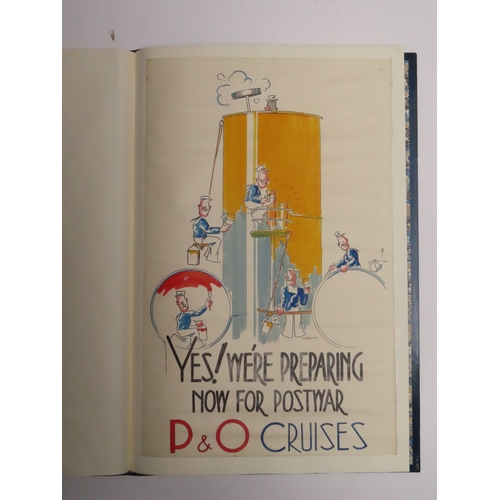 153 - 'TROOPING, 1939-45' POSTERS BY W. FRYER
a bound collection of 13 hand-coloured amusing posters, all ... 