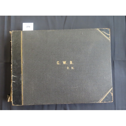 270 - AN INTERESTING PHOTOGRAPH ALBUM FROM H.M.S. CRESCENT INCLUDING IMAGES TAKEN DURING THE CAPTAINCY OF ... 