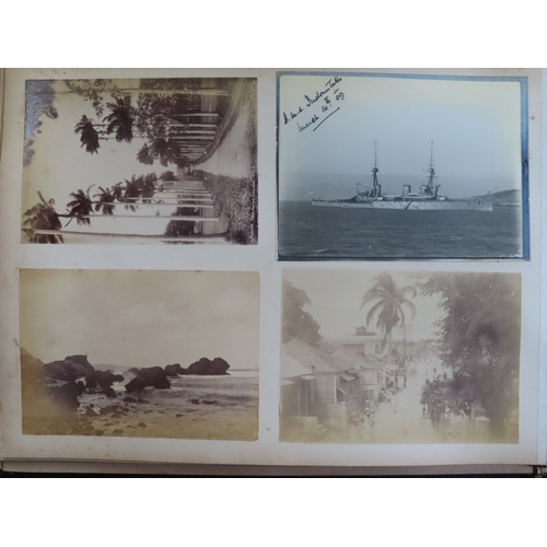 270 - AN INTERESTING PHOTOGRAPH ALBUM FROM H.M.S. CRESCENT INCLUDING IMAGES TAKEN DURING THE CAPTAINCY OF ... 