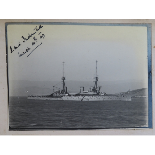 270 - AN INTERESTING PHOTOGRAPH ALBUM FROM H.M.S. CRESCENT INCLUDING IMAGES TAKEN DURING THE CAPTAINCY OF ... 