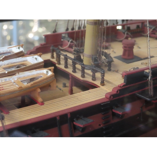 191 - A FINELY EXECUTED AND DETAILED 1:75 SCALE SHIP MODEL OF H.M.S. BEAULIEU [1790]
the 20in. carved hull... 