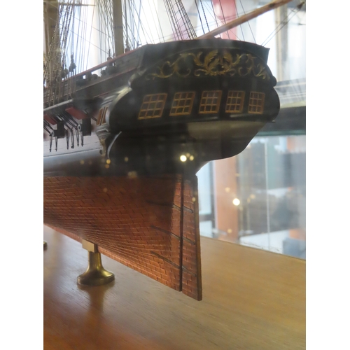 191 - A FINELY EXECUTED AND DETAILED 1:75 SCALE SHIP MODEL OF H.M.S. BEAULIEU [1790]
the 20in. carved hull... 