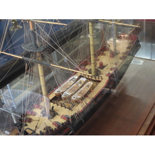 191 - A FINELY EXECUTED AND DETAILED 1:75 SCALE SHIP MODEL OF H.M.S. BEAULIEU [1790]
the 20in. carved hull... 