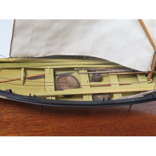 34 - A WELL-PRESENTED SHIP MODEL OF A WHALER
the 14in. carved hull fitted internally with painted fitting... 