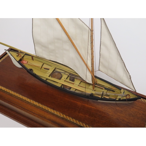 34 - A WELL-PRESENTED SHIP MODEL OF A WHALER
the 14in. carved hull fitted internally with painted fitting... 