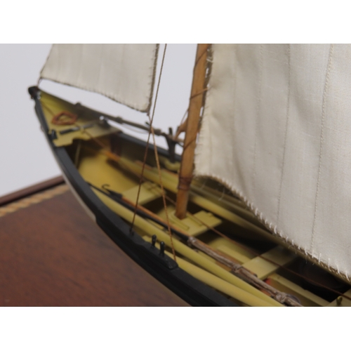 34 - A WELL-PRESENTED SHIP MODEL OF A WHALER
the 14in. carved hull fitted internally with painted fitting... 