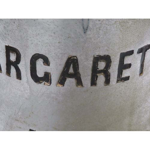 53 - A SHIP'S BELL FROM THE MARGARETE, 1912
cast in chromed-bronze with black-filled lettering inscribed ... 