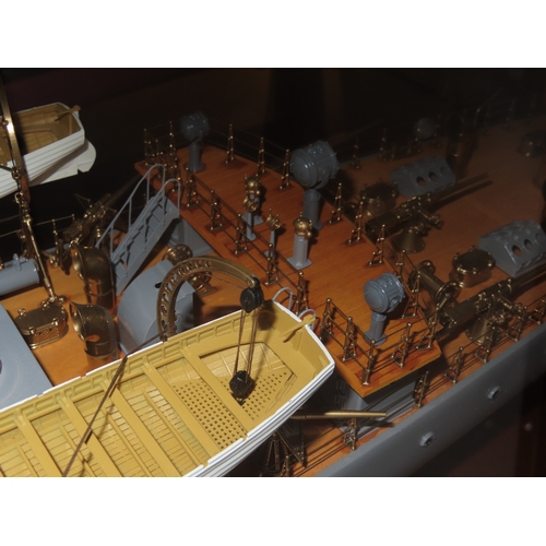 287 - A FINE AND DETAILED 1:67 SCALE BUILDER'S STYLE SHIP MODEL FOR THE SCOUT CRUISER H.M.S. ADVENTURE ORI... 