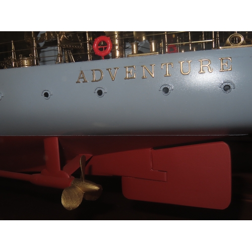 287 - A FINE AND DETAILED 1:67 SCALE BUILDER'S STYLE SHIP MODEL FOR THE SCOUT CRUISER H.M.S. ADVENTURE ORI... 