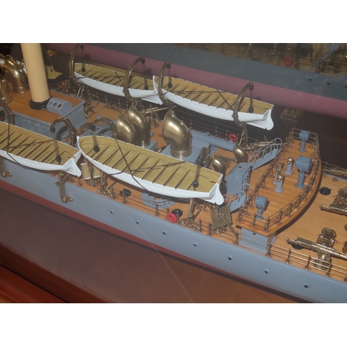 287 - A FINE AND DETAILED 1:67 SCALE BUILDER'S STYLE SHIP MODEL FOR THE SCOUT CRUISER H.M.S. ADVENTURE ORI... 