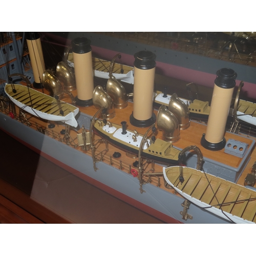 287 - A FINE AND DETAILED 1:67 SCALE BUILDER'S STYLE SHIP MODEL FOR THE SCOUT CRUISER H.M.S. ADVENTURE ORI... 