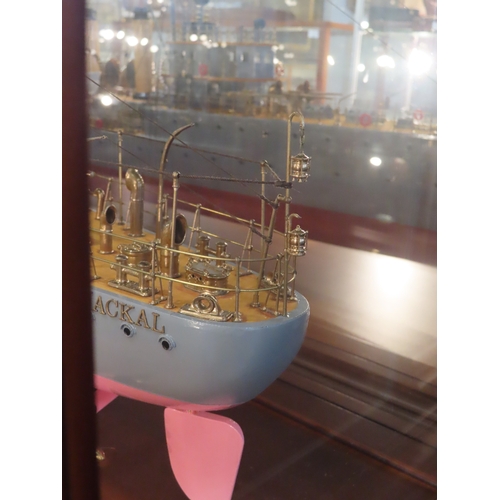 292 - A FINELY DETAILED 1:44 SCALE BUILDER'S STYLE SHIP MODEL FOR THE TORPEDO BOAT H.M.S. JACKAL ORIGINALL... 