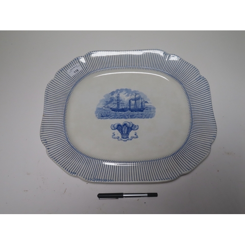 119 - A RARE STONEWARE MEAT PLATTER FOR THE NORTH LANCASHIRE STEAM NAVIGATION CO. PADDLE STEAMER PRINCE OF... 