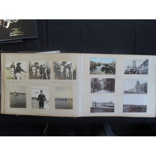 83 - PHOTOGRAPH ALBUM OF S.Y. SEMIRAMIS R.Y.S. CRUISE, 1910
May 21st to June 30th 1910, fine frontispiece... 