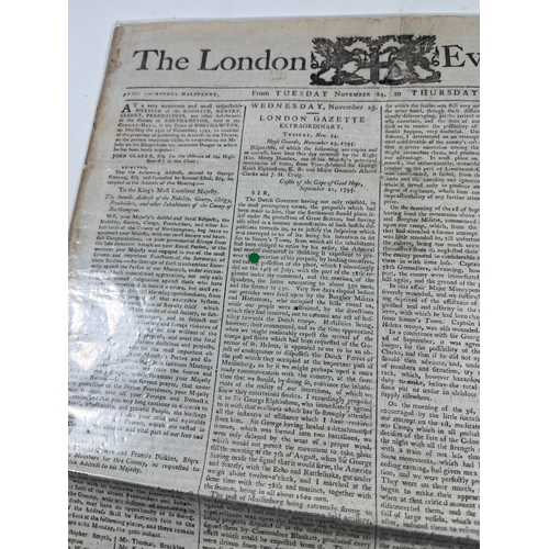 101 - A COPY OF THE LONDON EVENING POST REPORTING THE NAPOLEONIC WARS: CAPTURE OF THE CAPE OF GOOD HOPEThe... 