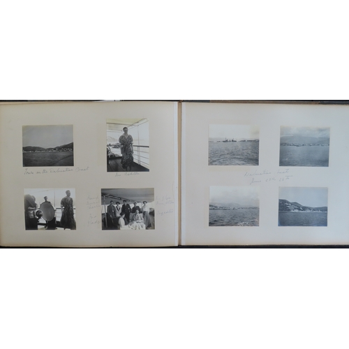 180 - PHOTOGRAPH ALBUM OF S.Y. SEMIRAMIS R.Y.S. CRUISE, 1910
May 21st to June 30th 1910, fine frontispiece... 