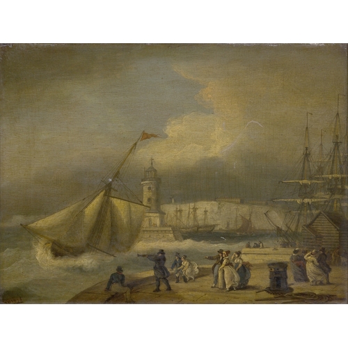 187 - THOMAS LUNY (BRITISH, 1759-1837)
A windy day at Ramsgate Harbour
Signed and dated 'Luny 1826' (lower... 