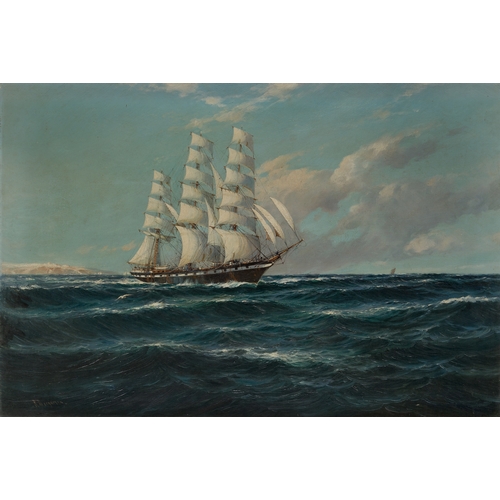 193 - δ WILFRED KNOX (R. MACGREGOR) (BRITISH, 1884-1966) 
The ‘emigrant clipper’ 'Royal Family' running be... 