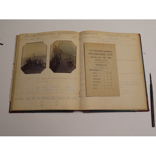 194 - ROYAL SOLENT YACHT CLUB: A RUN OF LOG BOOKS SPANNING 1898-1909
Kept by W.E May for a variety of yach... 