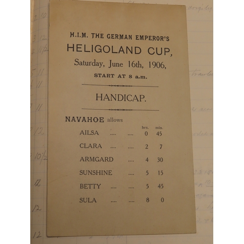 194 - ROYAL SOLENT YACHT CLUB: A RUN OF LOG BOOKS SPANNING 1898-1909
Kept by W.E May for a variety of yach... 