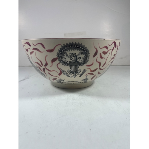 43 - A 20TH CENTURY SUNDERLAND-STYLE LUSTREWARE BOWL
with strong transfer print design by Adams for the C... 